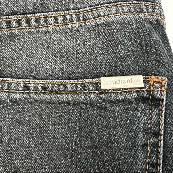 Isabel Marant Fiali Knee Length Denim Midi Skirt FR 34 / US 2 Grey MSRP $285 - Picture 7 of 12